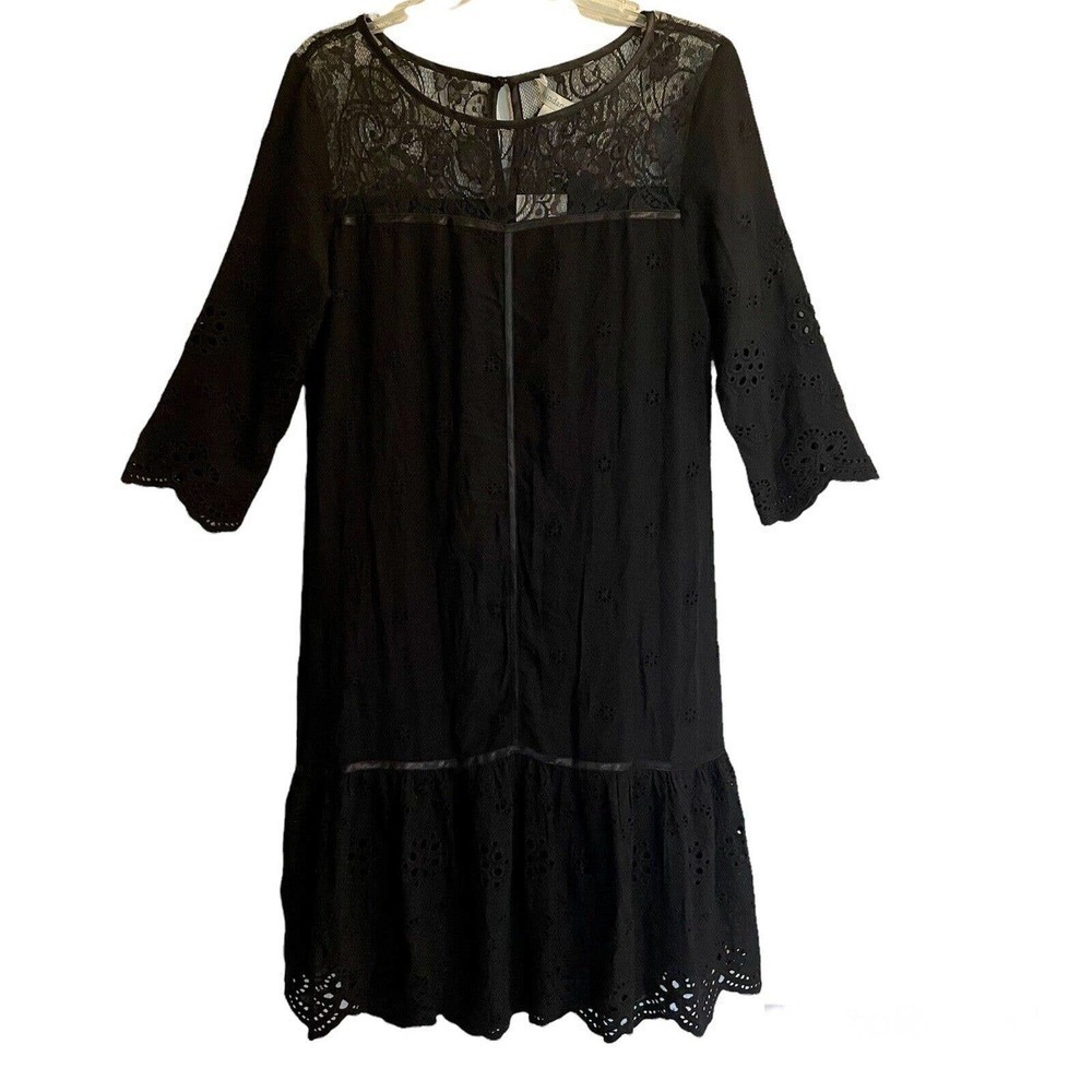 Sundance Small Nadine Dress Black NWT Eylet Lace Lined Drop Waist Boho B…